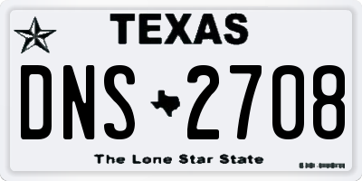 TX license plate DNS2708