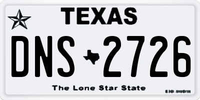 TX license plate DNS2726