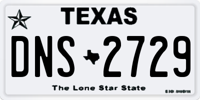 TX license plate DNS2729
