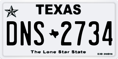 TX license plate DNS2734