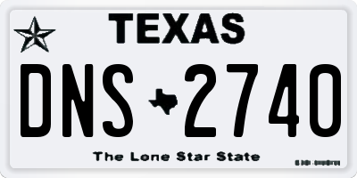 TX license plate DNS2740