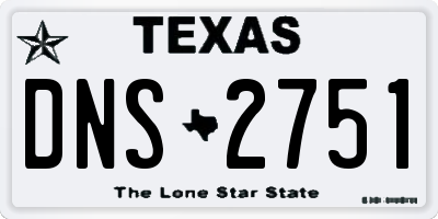 TX license plate DNS2751