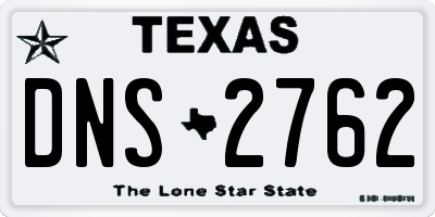 TX license plate DNS2762