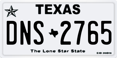 TX license plate DNS2765
