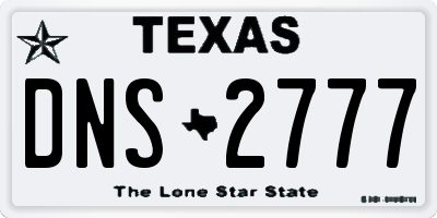TX license plate DNS2777