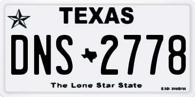 TX license plate DNS2778