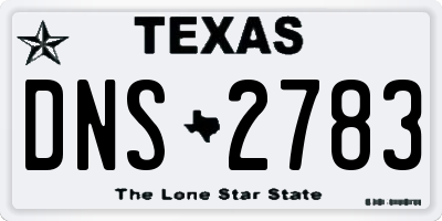 TX license plate DNS2783