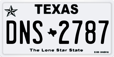 TX license plate DNS2787