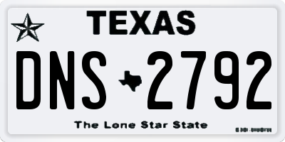 TX license plate DNS2792