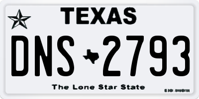 TX license plate DNS2793
