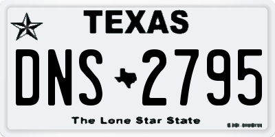 TX license plate DNS2795