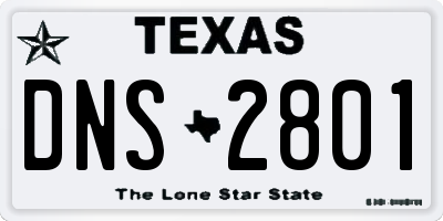 TX license plate DNS2801