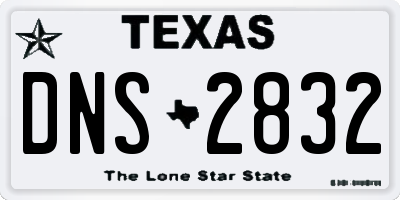 TX license plate DNS2832