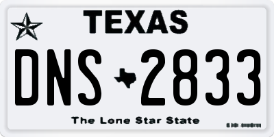 TX license plate DNS2833