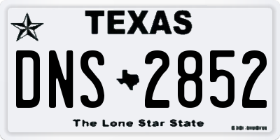 TX license plate DNS2852