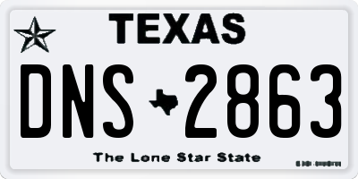 TX license plate DNS2863