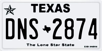 TX license plate DNS2874