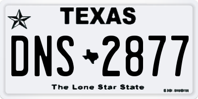 TX license plate DNS2877
