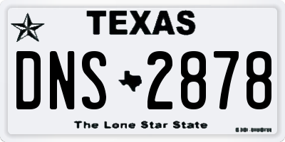 TX license plate DNS2878