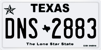 TX license plate DNS2883