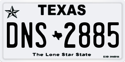 TX license plate DNS2885