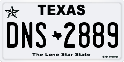 TX license plate DNS2889