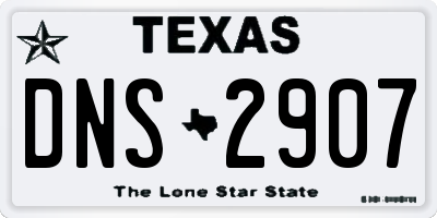 TX license plate DNS2907