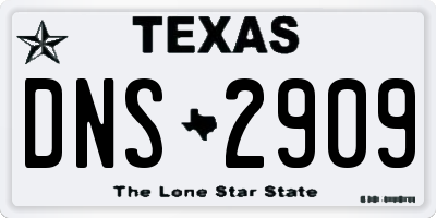 TX license plate DNS2909
