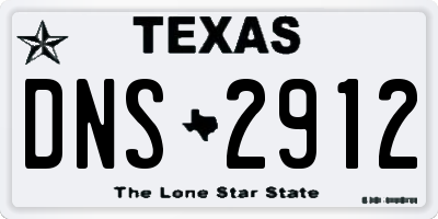 TX license plate DNS2912
