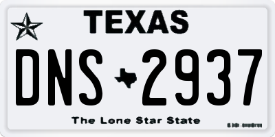 TX license plate DNS2937