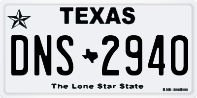 TX license plate DNS2940