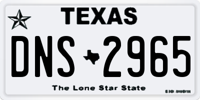 TX license plate DNS2965
