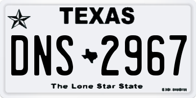 TX license plate DNS2967