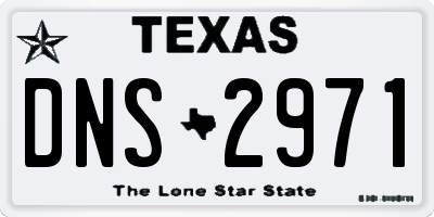 TX license plate DNS2971