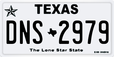 TX license plate DNS2979
