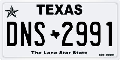TX license plate DNS2991