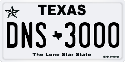 TX license plate DNS3000