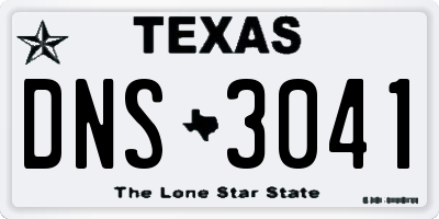 TX license plate DNS3041
