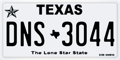 TX license plate DNS3044