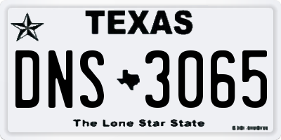 TX license plate DNS3065