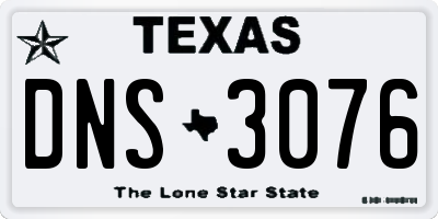TX license plate DNS3076