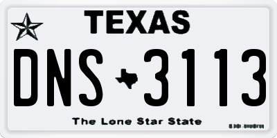 TX license plate DNS3113