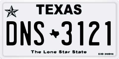 TX license plate DNS3121