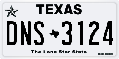 TX license plate DNS3124