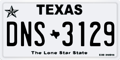 TX license plate DNS3129