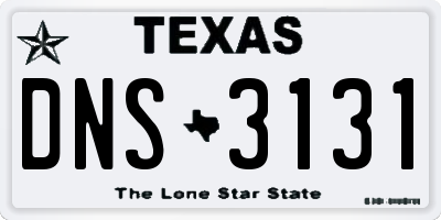 TX license plate DNS3131