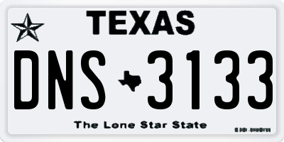 TX license plate DNS3133