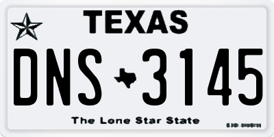 TX license plate DNS3145