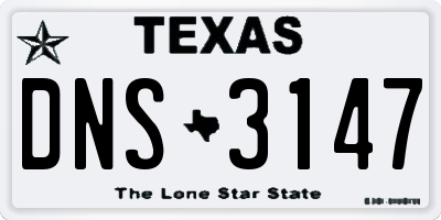 TX license plate DNS3147