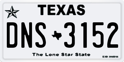 TX license plate DNS3152